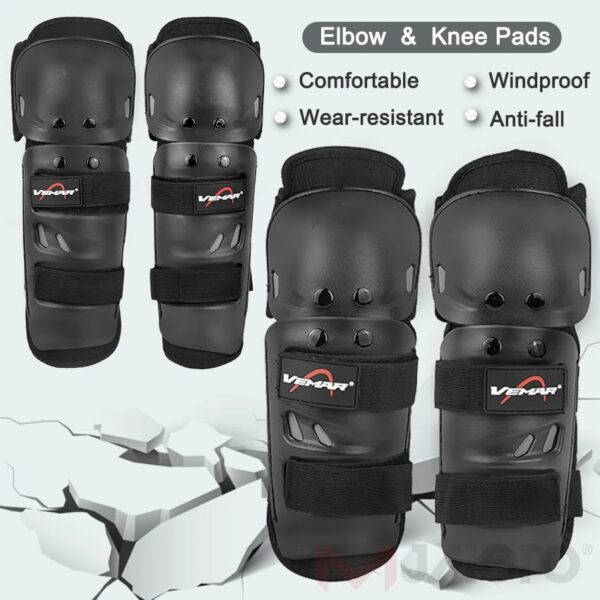4 pcs breathable motorcycle knee elbow pads, motocross elbow pads, windproof motorbike protective gear, anti-collision, anti-fall, new - Image 6