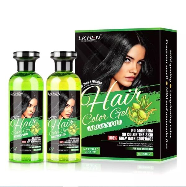 pack of 2 (250ml) lichen hair color gel black/dark brown - Image 5