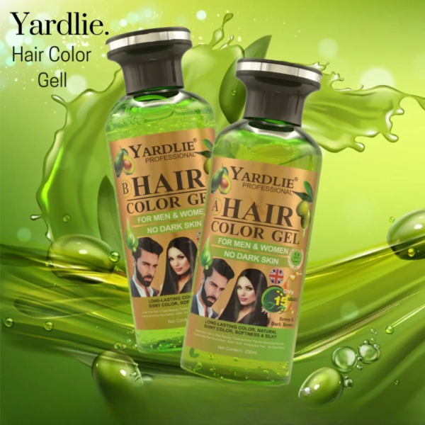 pack of 2 (200ml) yardlie hair color gel black/dark brown
