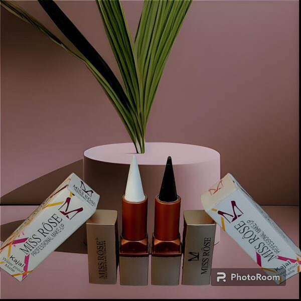 pack of 2 kajal (black &  white) miss rose  professional makeup kajal