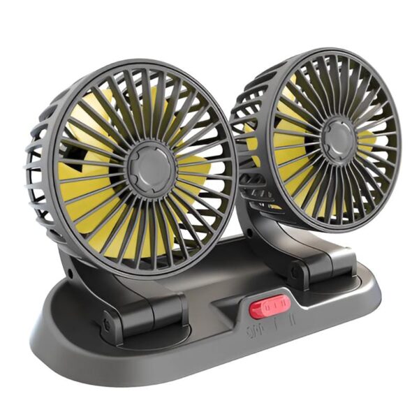 12v car dashboard cooling fan, dual head fan 360 degree rotation fan for cars - Image 6