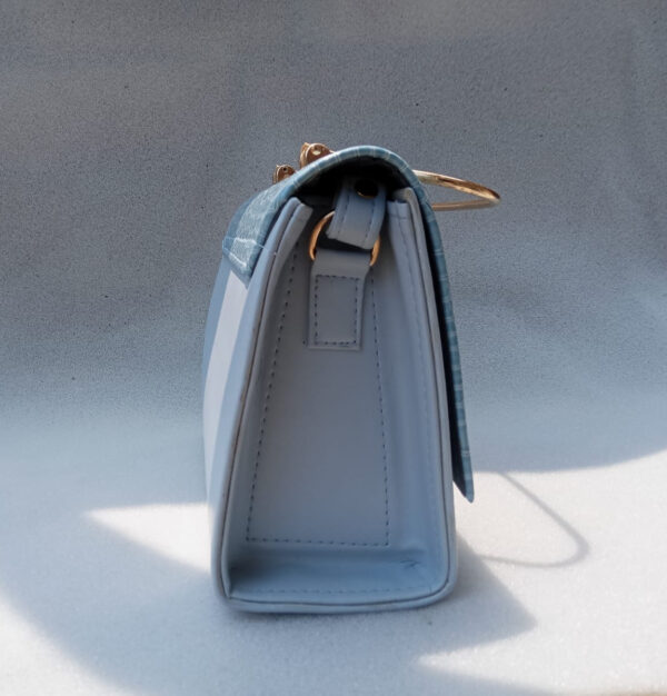 stylish hand bag with top handle and long strap - Image 2