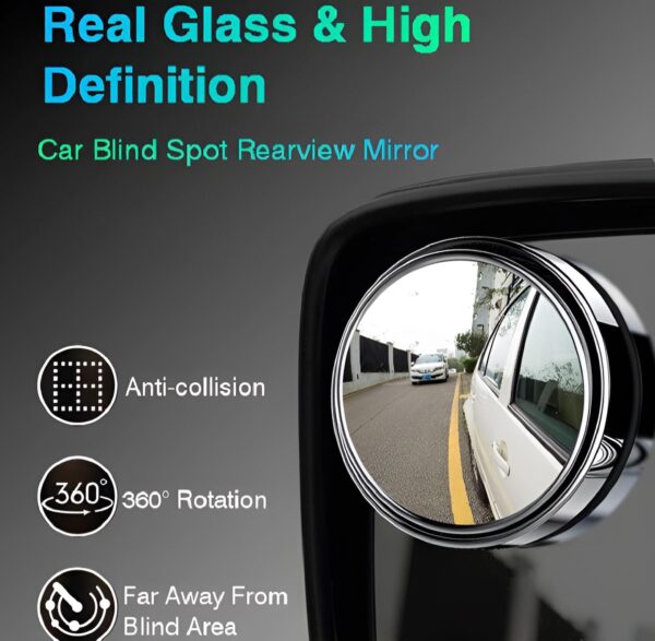 2 pcs car round mirror original glass rear view blind spot side mirror wide-angle 360 lens - Image 8