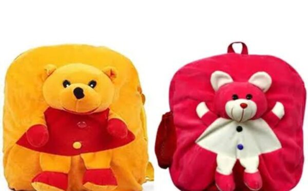mini cartoon plush soft toy with bags for kids (random design) - Image 5