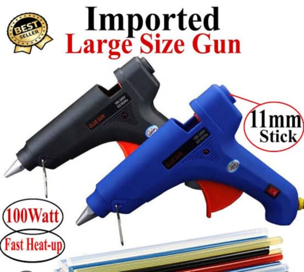 large size glue gun hot melt silicone glue gun rod sticks bond arts crafts large glue gun (random color)