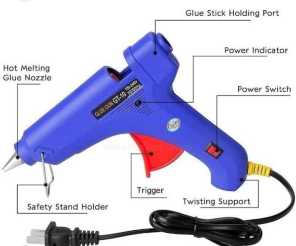 large size glue gun hot melt silicone glue gun rod sticks bond arts crafts large glue gun (random color) - Image 8