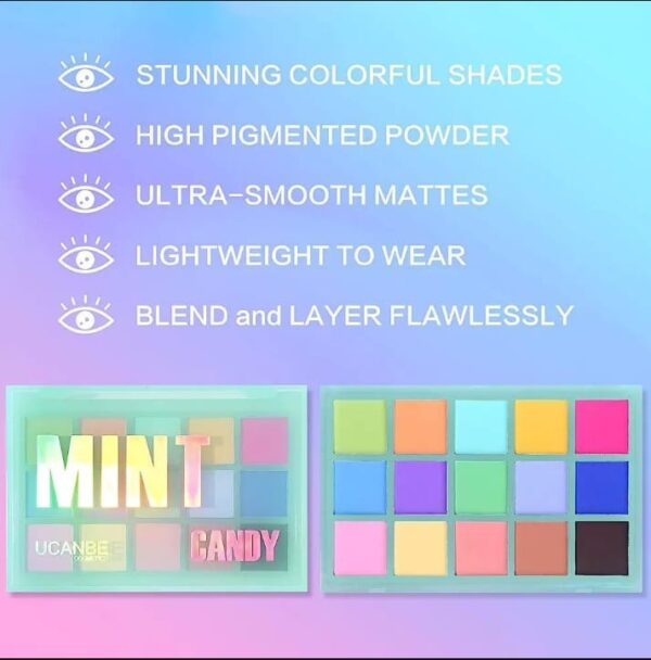 ucanbe mint macron candy 15 color eyeshadow palette. - Image 5