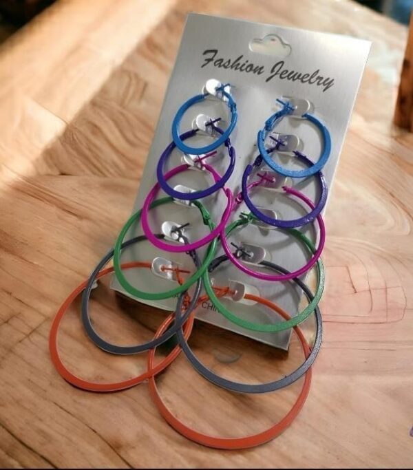 trendy plain hoops, pack of 6 multi color - Image 4