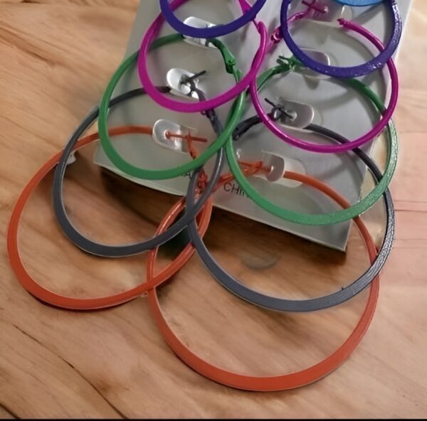 trendy plain hoops, pack of 6 multi color - Image 3