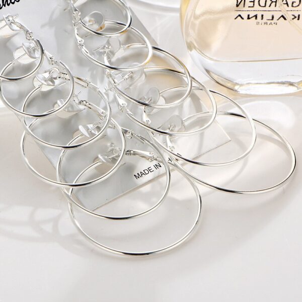 plain hoops, pack of 6 - silver - Image 5