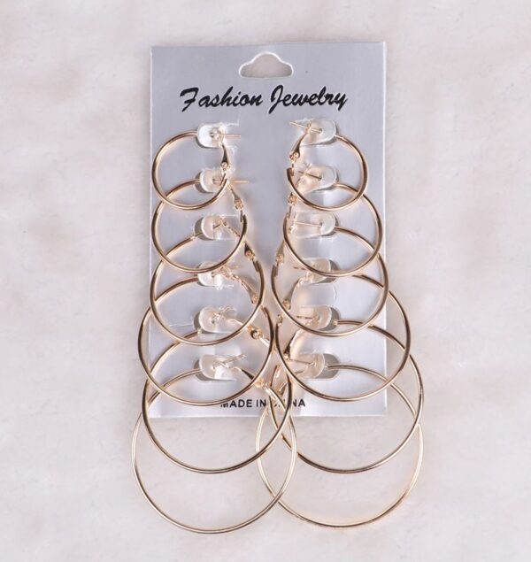 plain hoops, pack of 6 - golden - Image 2