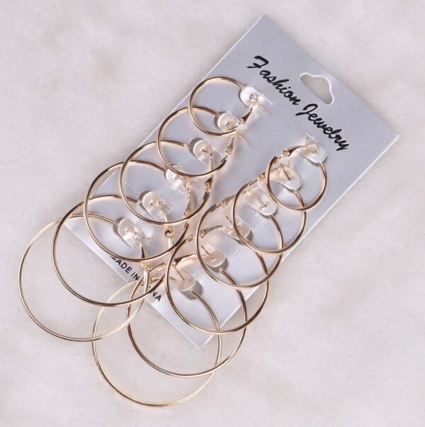 plain hoops, pack of 6 - golden - Image 3