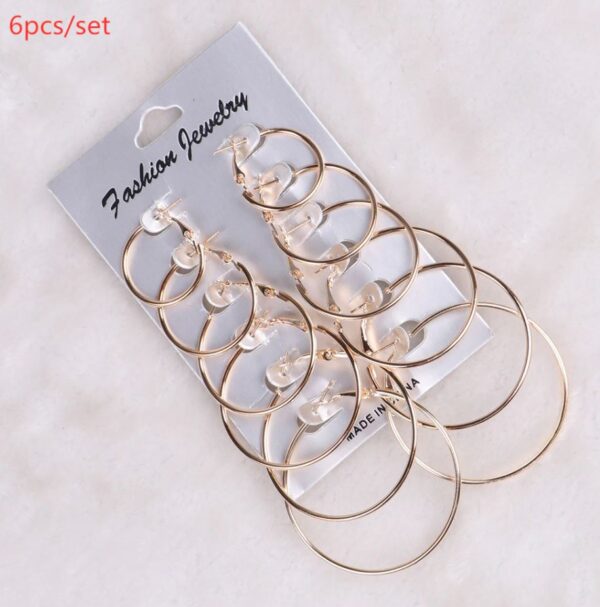 plain hoops, pack of 6 - golden