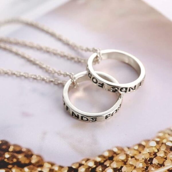 2pcs best friends forever ring pendant