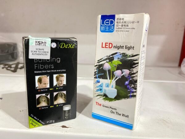14 august deal pack of 2 - black hair dexe hair building fibers 22g & mushroom led night light - Image 2
