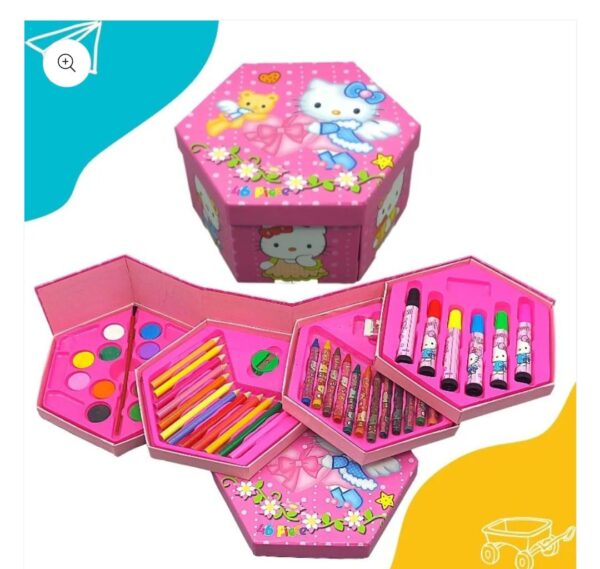 46 pcs painting colour kit for kids, fun disney/cartoon character art set(random color) - Image 6