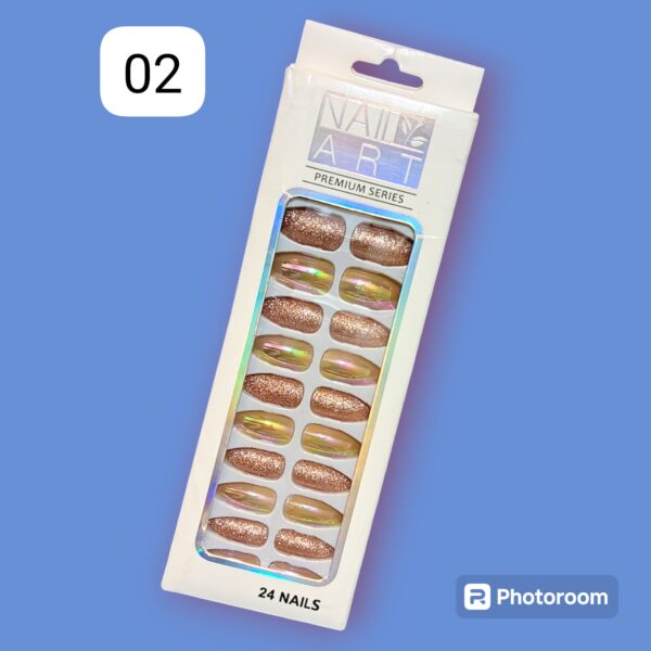 ladies artificial nail  with gum sticker. premium quality - Image 3
