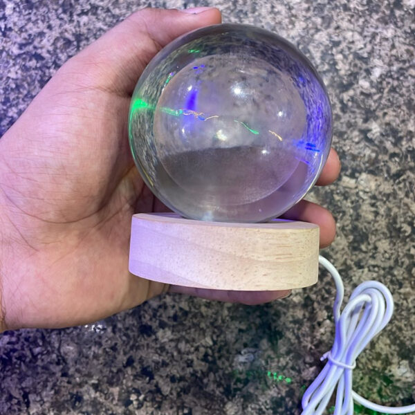 (10 / 60 mm) 3d  crystal ball night light with wooden base for boys and girls - Image 6