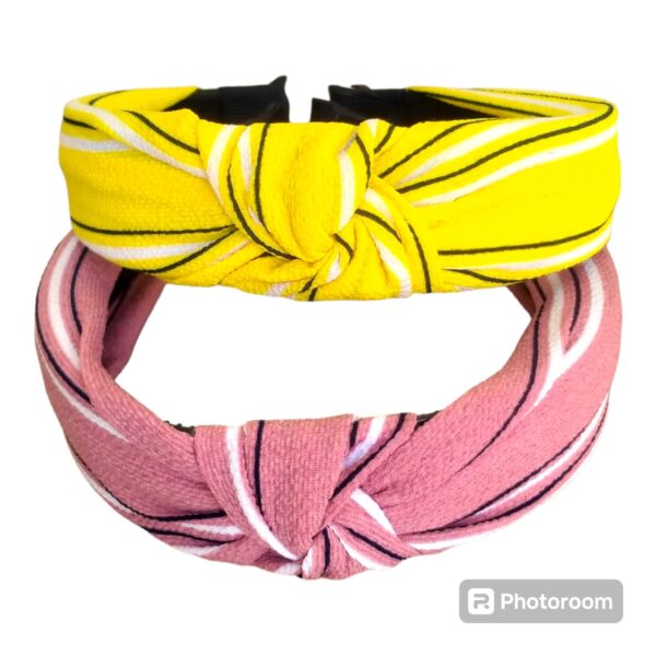(pack of 2) girls hair band yellow & pink - Image 3