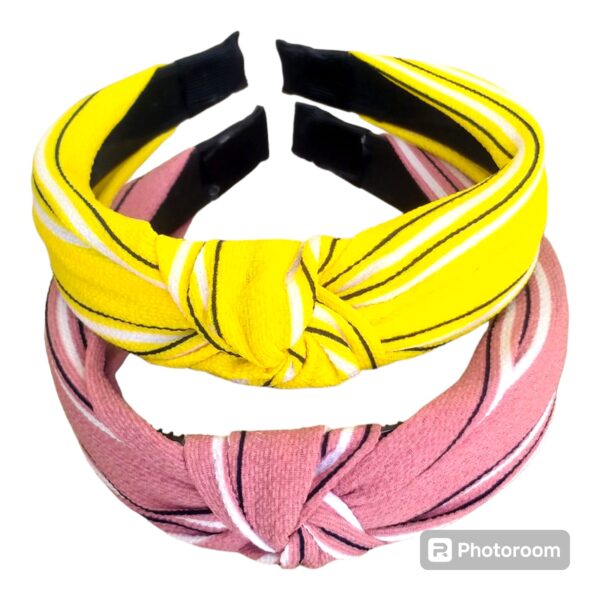 (pack of 2) girls hair band yellow & pink - Image 5
