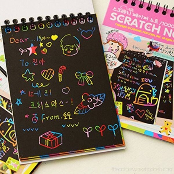 small scratch note pad | rainbow drawing draft books for childrens (random color)