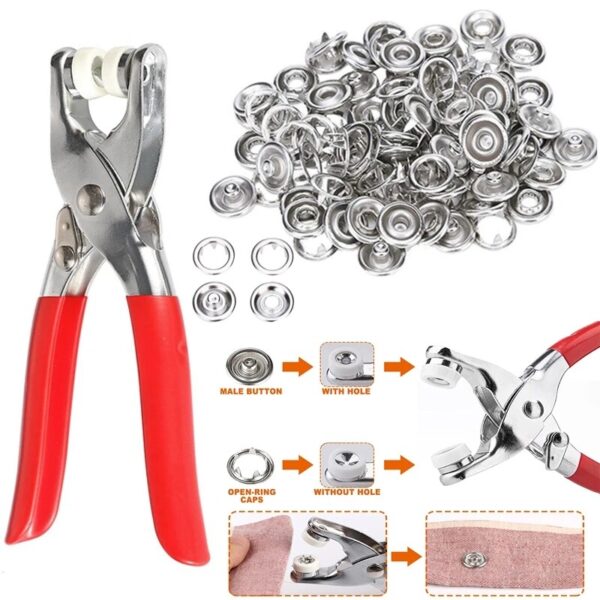 metal - button press tool for all cloths | tich button press tool and (50 button)