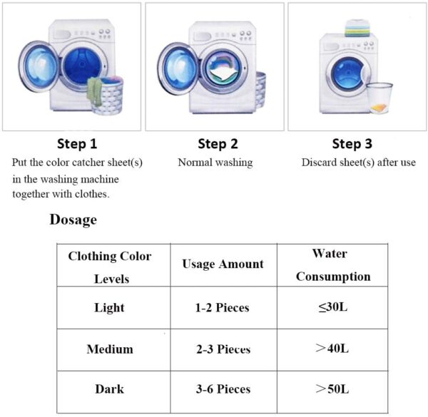 sprouutt color grabber - 8 sheets stain remover | protects laundry from color runs or bleeds | color catcher, dye trapping sheet - Image 8