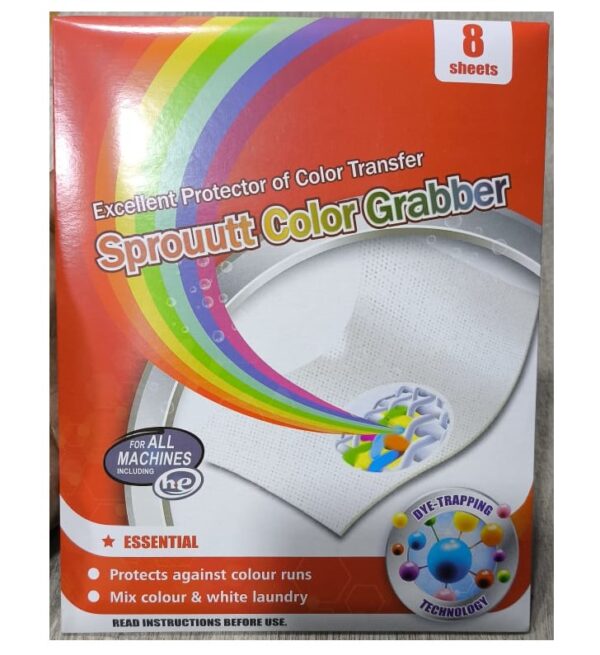 sprouutt color grabber - 8 sheets stain remover | protects laundry from color runs or bleeds | color catcher, dye trapping sheet - Image 7