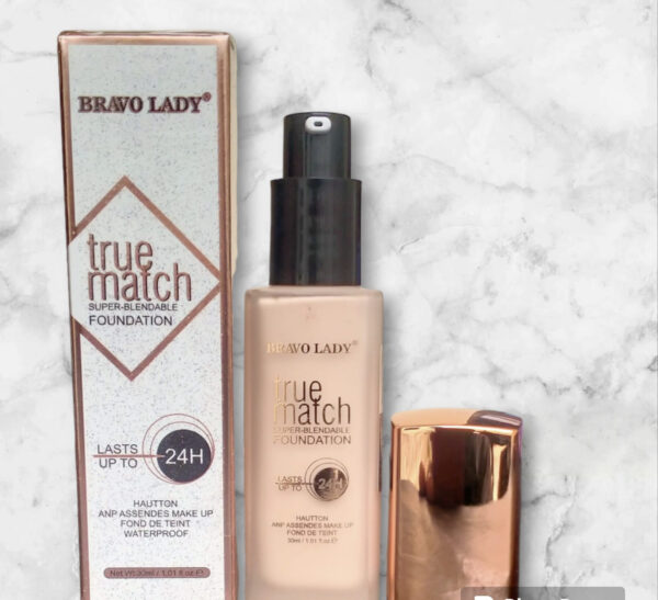 bravo lady foundation true match long lasting & waterproof