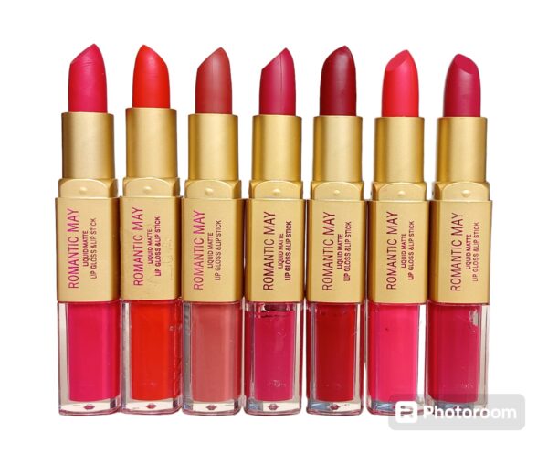 (pack of 7 ) romantic may  liquid matte lipgloss & lip stick  (2 in 1) - Image 3