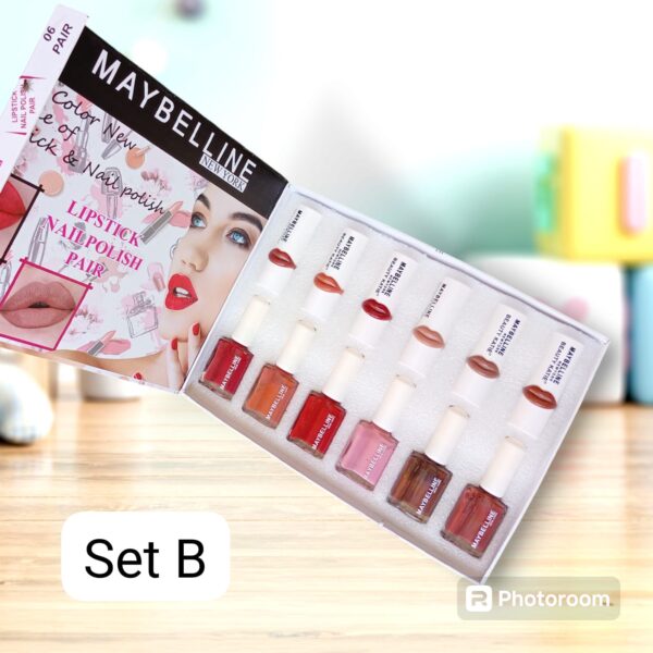 maybelline new york  pair of  6 matching lipstick & nail polish box - Image 12
