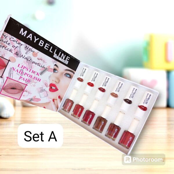 maybelline new york  pair of  6 matching lipstick & nail polish box - Image 11