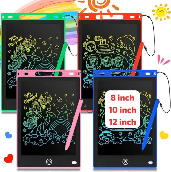 ( 8 / 10 / 12 inch ) ✍️ reusable writing kids tablet (multi colourful writing) (random color)