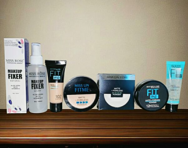face pro deal - makeup fixer, foundation(random shade), 2-in-1 face powder(with puff), loose powder, primer