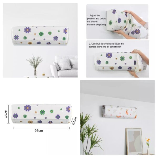 air conditioner dust cover wall mounted indoor hanging dustproof protective cover (random print) 1 ton