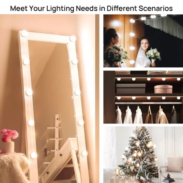 vanity mirror lights – usb vanity lights makeup lighting 10 dimmable light bulbs - Image 5