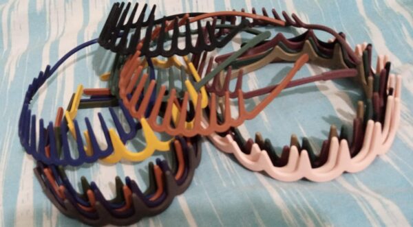 (pack of 2 ) comb plastic  hair bands plastic non slip wave hairbands, womens comfortable head bands (random color) - Image 3