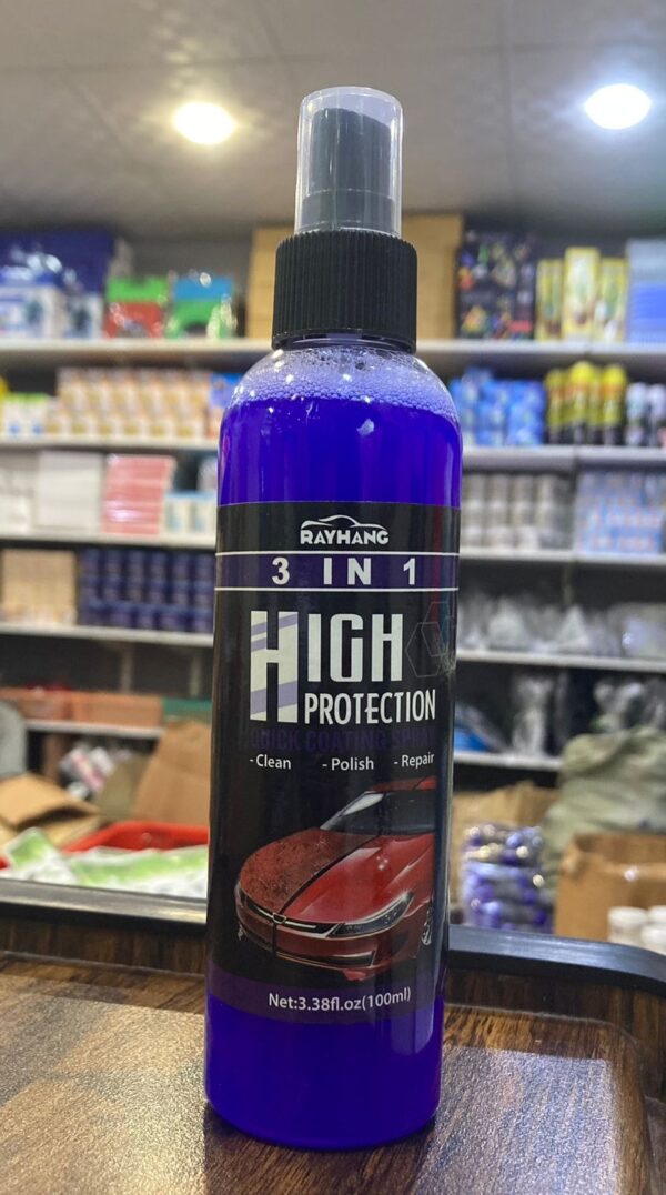3 in 1 high protection quick car coating spray, ceramic car coating spray crystal coating for car wax spray plastic parts refurbish agent car hand spray (100 ml) - Image 2