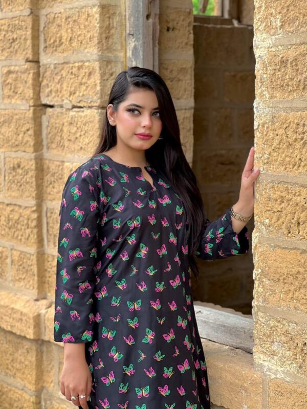 butterfly print 2pc linen dress - Image 21