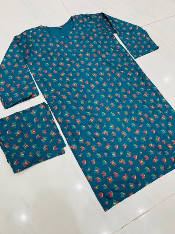 butterfly print 2pc linen dress - Image 31