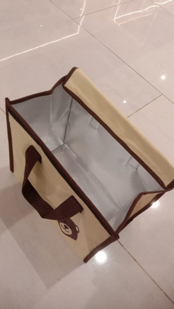 non-woven lunch tote bags box portable fabric  packaging keep warm cold delivery reusable pouches (random color & design)... - Image 3