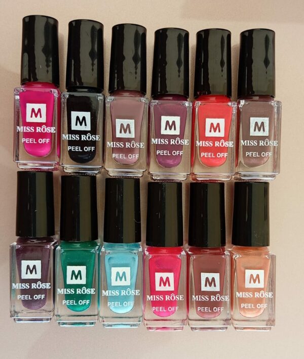 12 pcs miss rose peel off nail paint