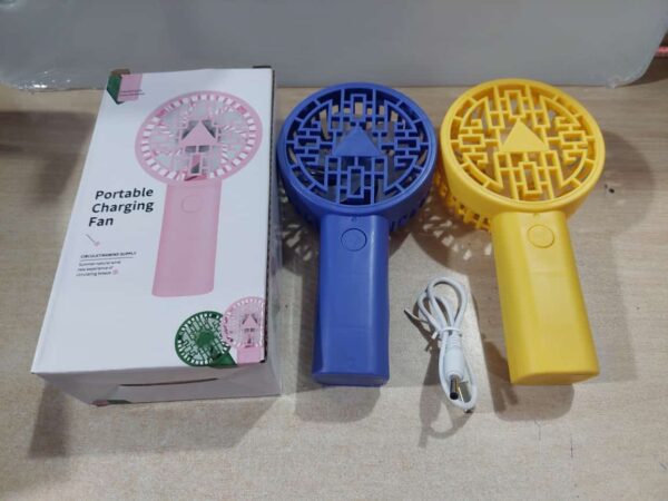 mini handheld fan table desk high speed air cooler fan | usb rechargeable (random color) - Image 7