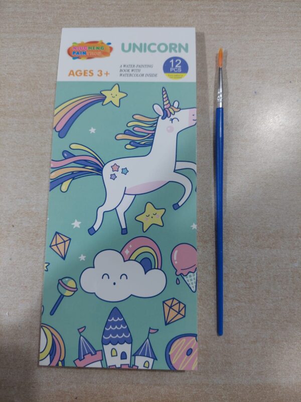 watercolour painting notepad for kids | water painting book with water colour with painting brush (random book) - Image 5