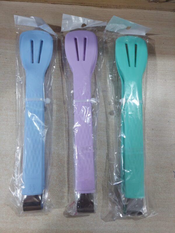 bbq roti flipping chimta multi functional food serving tong (random color) - Image 2