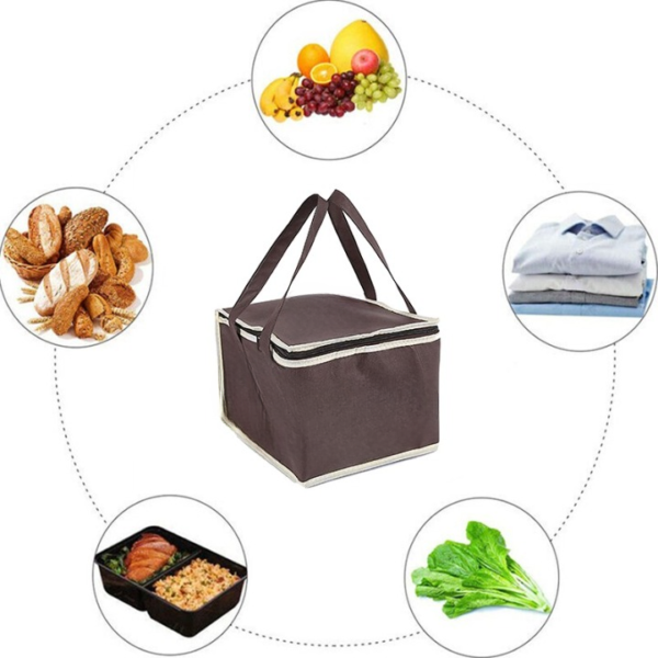 portable lunch cooler bag folding insulation picnic ice pack food thermal bag (random color)