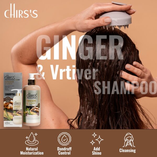 chirs's uk  ginger and vetiver shampoo  2in1 turkish formula (400ml) - Image 4