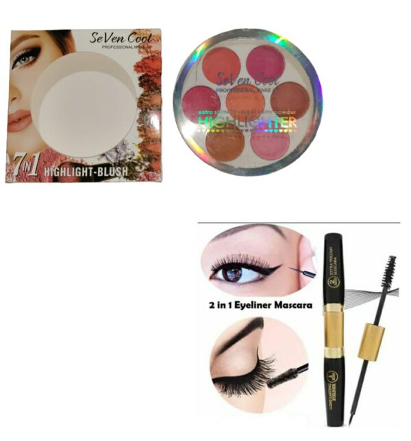 (pack of 2) seven cool blush & 2 in 1 mascara liner deal