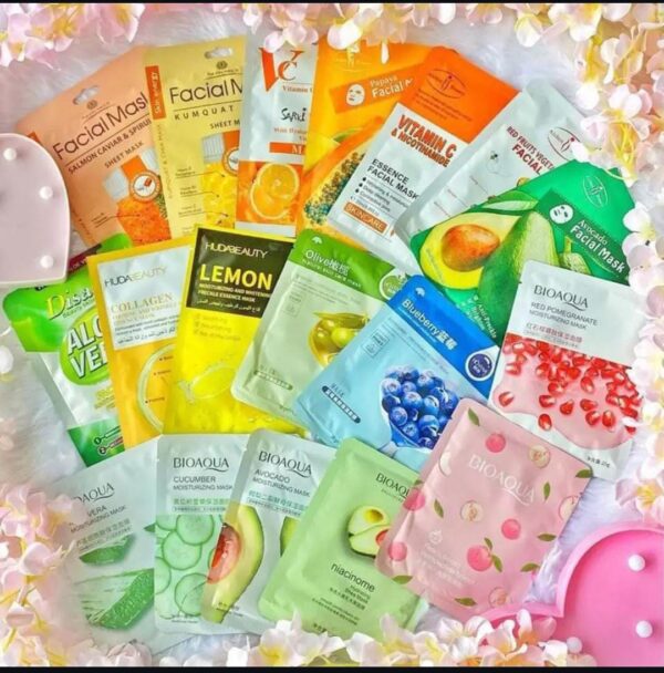 pack of 6 random sheet masks - hydrating, brightening, and nourishing