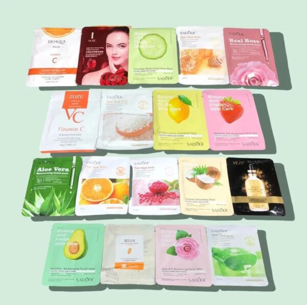 pack of 6 random sheet masks - hydrating, brightening, and nourishing - Image 2